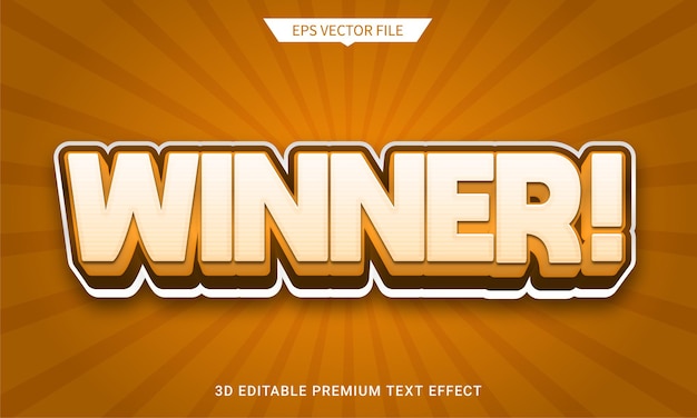 Efecto de estilo de texto editable 3d moderno ganador