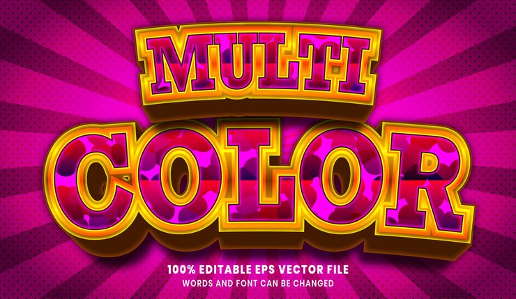 Vector efecto de estilo de texto editable 3d multicolor