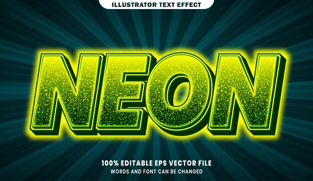 Efecto de estilo de texto editable 3d neón