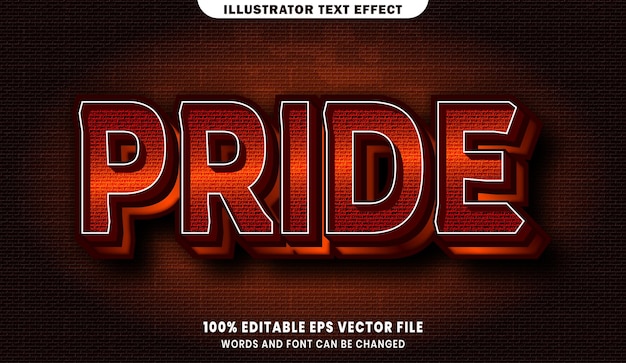 Efecto de estilo de texto editable 3d Pride