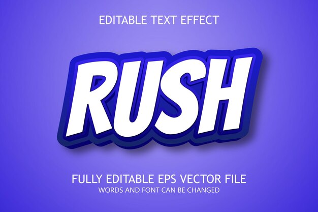 Efecto de estilo de texto editable 3d de Rush