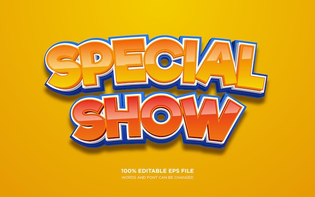 Efecto de estilo de texto editable 3D Show especial