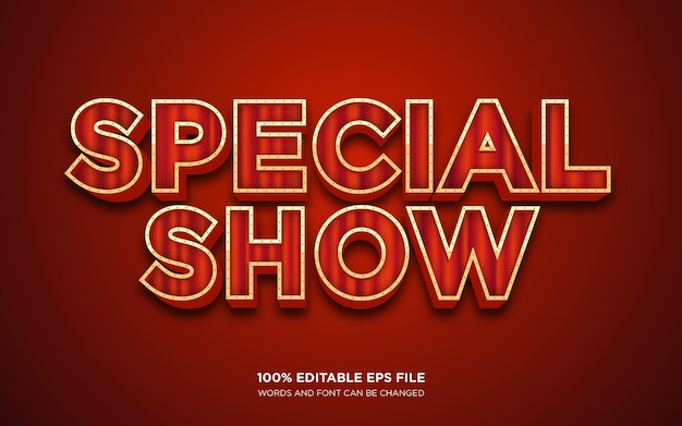 Efecto de estilo de texto editable 3D Show especial