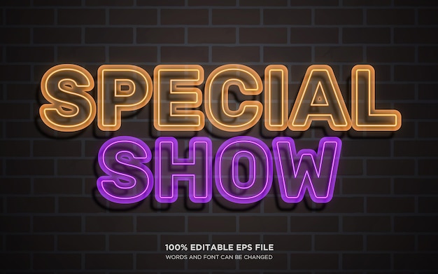 Efecto de estilo de texto editable 3D Show especial