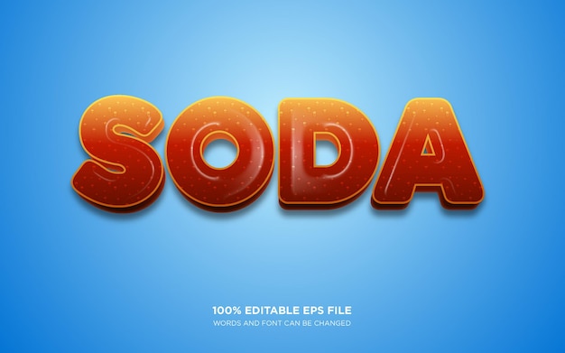 Efecto de estilo de texto editable 3D de Soda