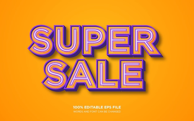 Efecto de estilo de texto editable 3D Super Sale