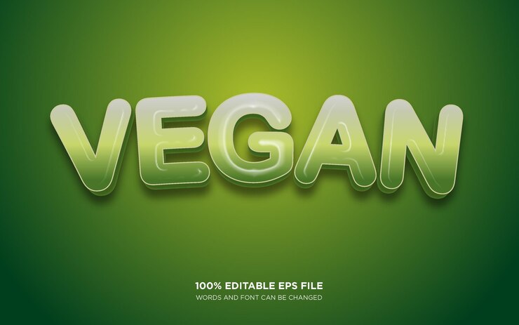 Vector efecto de estilo de texto editable 3d vegano