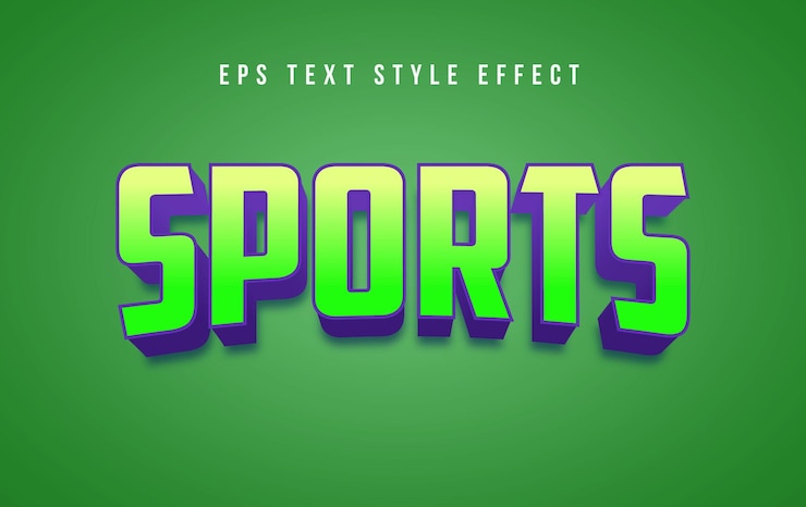 Vector efecto de estilo de texto editable 3d verde deportivo