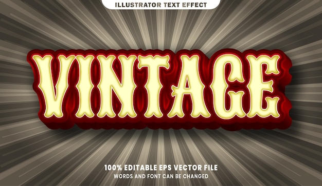 Efecto de estilo de texto editable 3d vintage