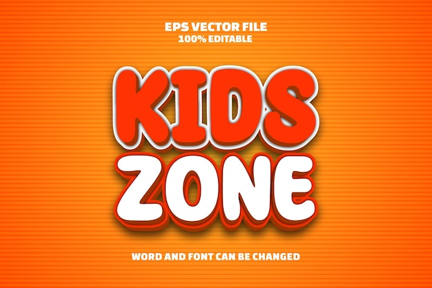 Efecto de estilo de texto editable 3D de zona infantil realista