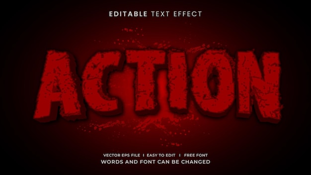 Efecto de estilo de texto editable de acción