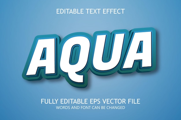 Efecto de estilo de texto editable Aqua 3d
