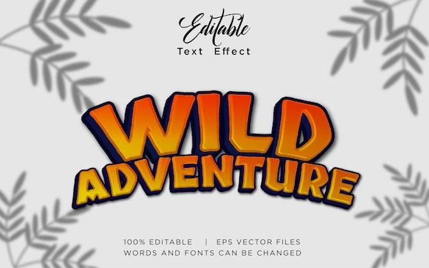 efecto de estilo de texto editable de aventura salvaje