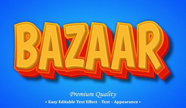 Efecto de estilo de texto editable de bazar