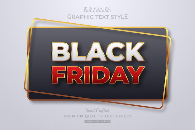 Efecto de estilo de texto editable de Black Friday