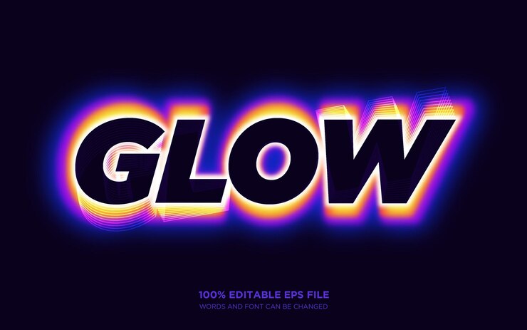 Vector efecto de estilo de texto editable de brillo
