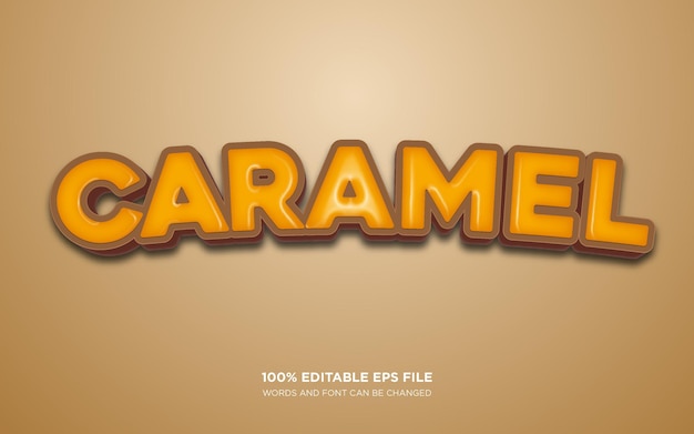 Efecto de estilo de texto editable de caramelo de chocolate