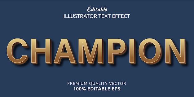 Efecto de estilo de texto editable de Champion