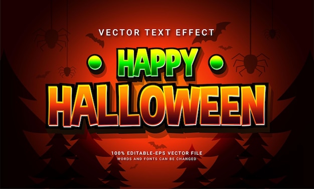 Efecto de estilo de texto editable cómico feliz halloween con tema de evento de halloween