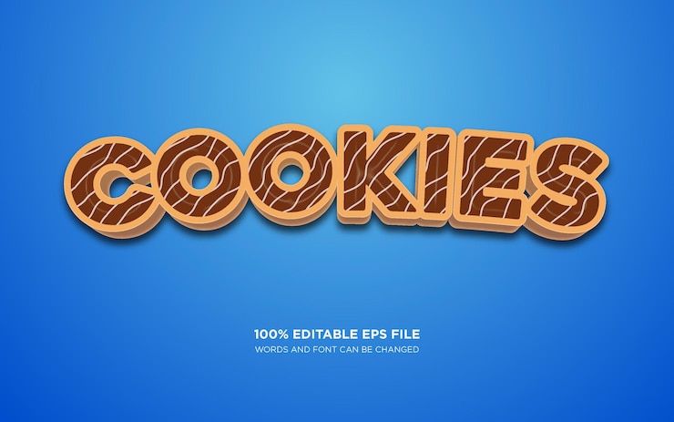 Vector efecto de estilo de texto editable de cookie