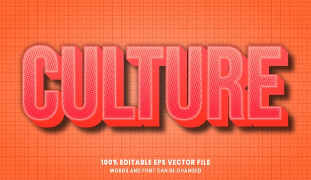 Efecto de estilo de texto editable de cultura