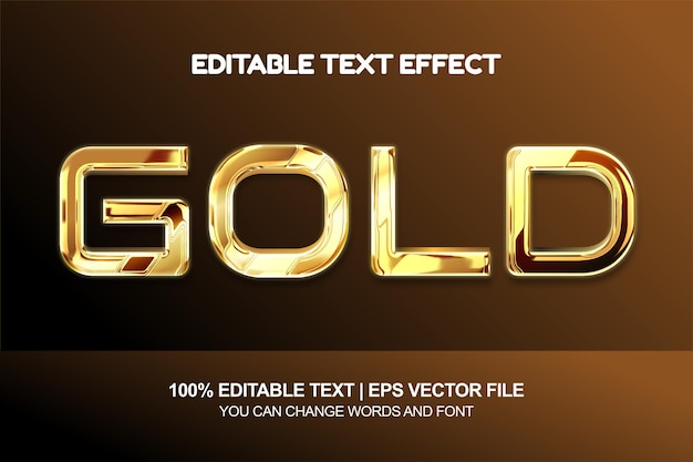 Efecto de estilo de texto editable dorado vector premium