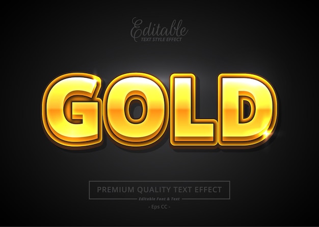 Efecto de estilo de texto editable dorado