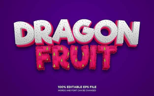 Efecto de estilo de texto editable Dragon Fruit
