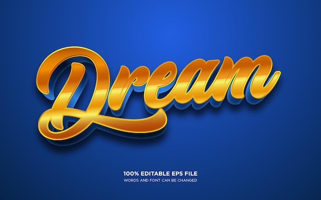 Efecto de estilo de texto editable dream 3d