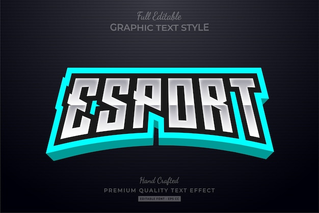Efecto de estilo de texto editable Esport Turquesa
