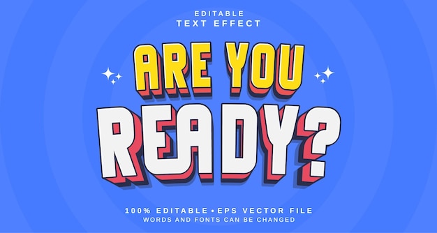 Efecto de estilo de texto editable ¿Estás listo para el tema de estilo de lenguaje de texto?