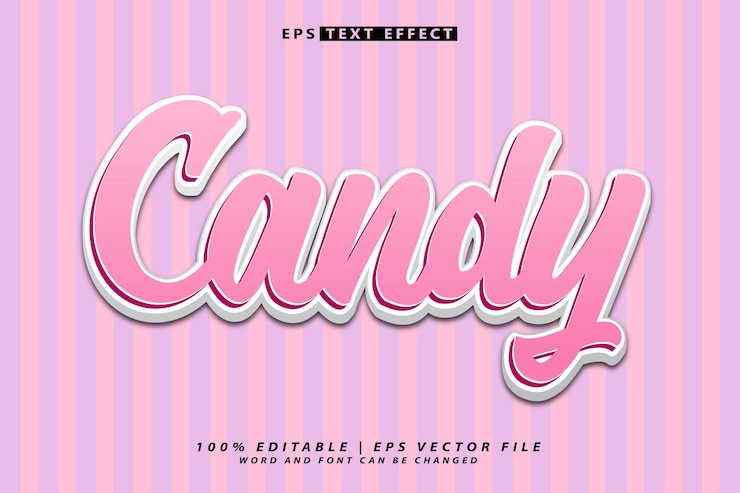 Vector efecto de estilo de texto editable estilo de texto de caramelo