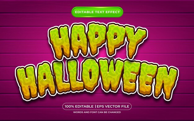 Efecto de estilo de texto editable feliz halloween adecuado para evento de halloween