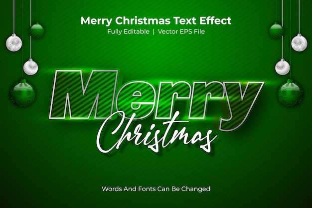 Efecto de estilo de texto editable de feliz navidad