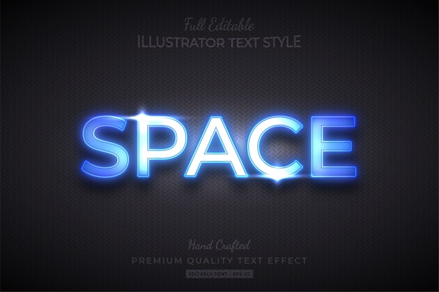 Efecto de estilo de texto editable futurista espacial Premium