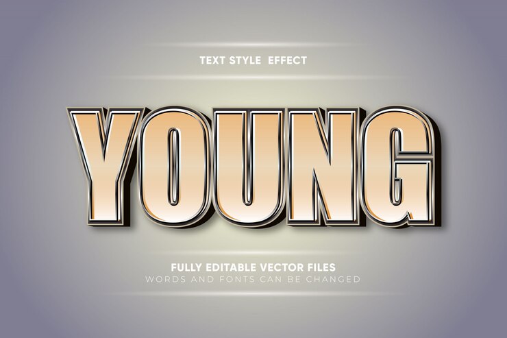 Efecto de estilo de texto editable joven