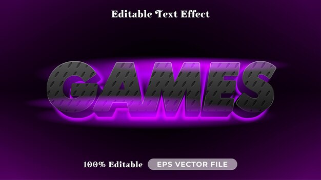 Efecto de estilo de texto editable para juegos Tema de estilo de lenguaje de texto Glow 3D