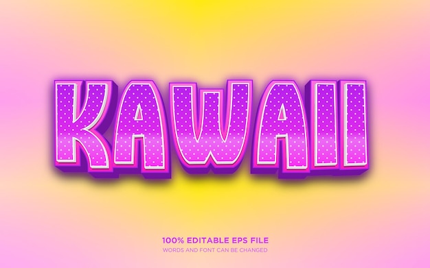 Efecto de estilo de texto editable Kawaii 3D