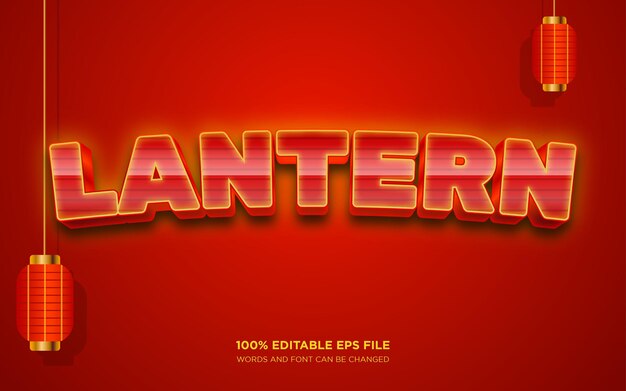 Efecto de estilo de texto editable linterna 3d