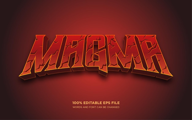 Efecto de estilo de texto editable Magma 3D