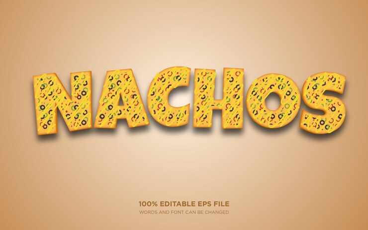Vector efecto de estilo de texto editable nacho