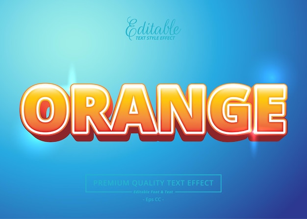 Efecto de estilo de texto editable naranja