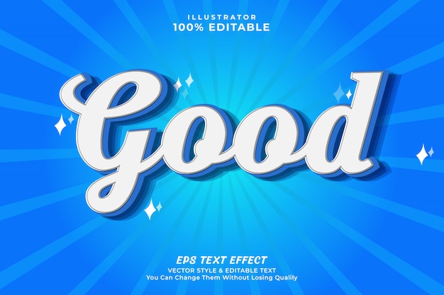 Vector efecto de estilo de texto editable en negrita 3d - buen efecto de texto