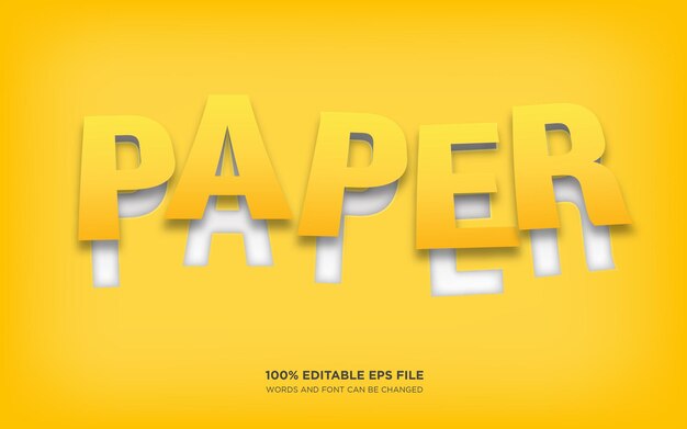 efecto de estilo de texto editable en papel