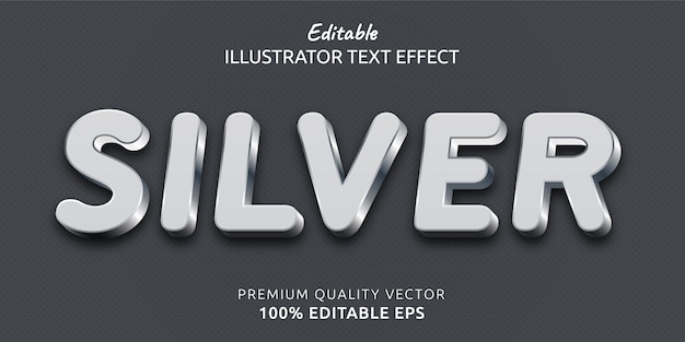 Efecto de estilo de texto editable plateado