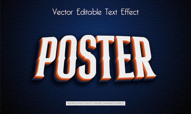 Vector efecto de estilo de texto editable de póster