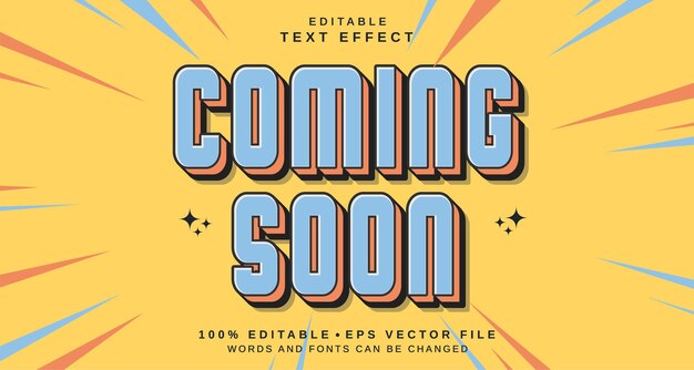 Efecto de estilo de texto editable Pronto el tema de estilo de mensaje de texto