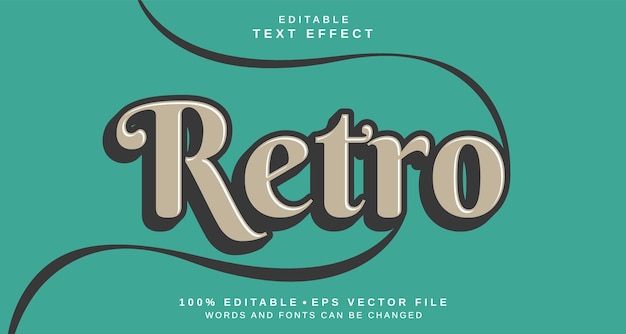 Efecto de estilo de texto editable retro con tema tosca