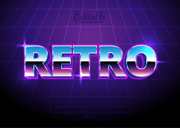 Efecto de estilo de texto editable retro