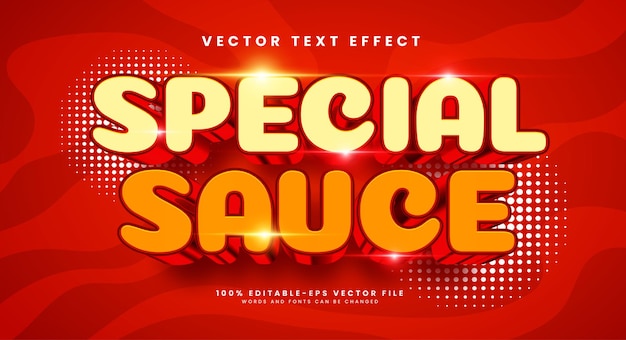 Efecto de estilo de texto editable de salsa especial Efecto de texto vectorial con concepto de lujo